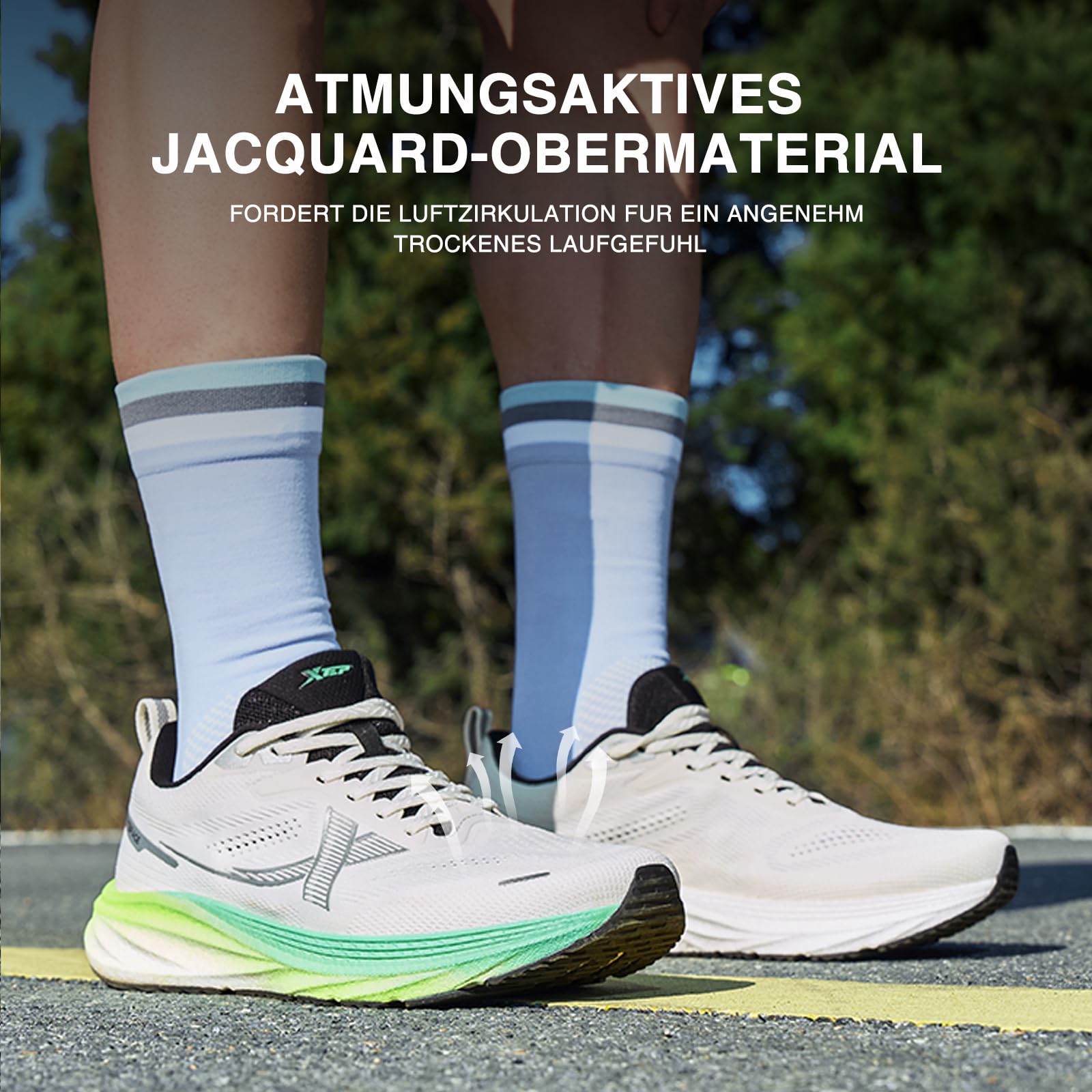 XTEP Zapatillas de correr para hombre extraanchas, zapatillas de correr para hombre, extraanchas, pies anchos, zapatos de correr, amortiguados, transpirables, fitness, gimnasio, zapatillas deportivas