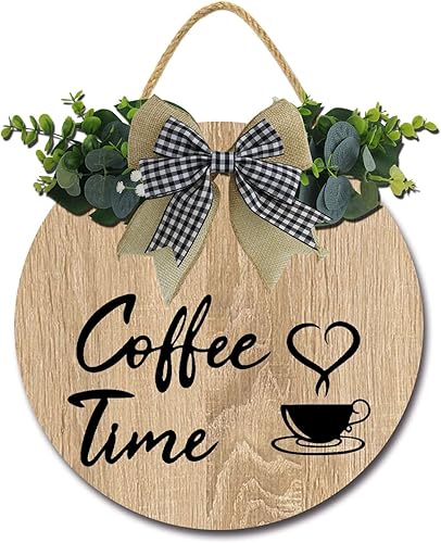 Miniatura 1 de Isaric Letreros decorativos para cafetería, decoración de madera para cafetería, decoración de cafetería para cocina, hogar, oficina, cafetería,