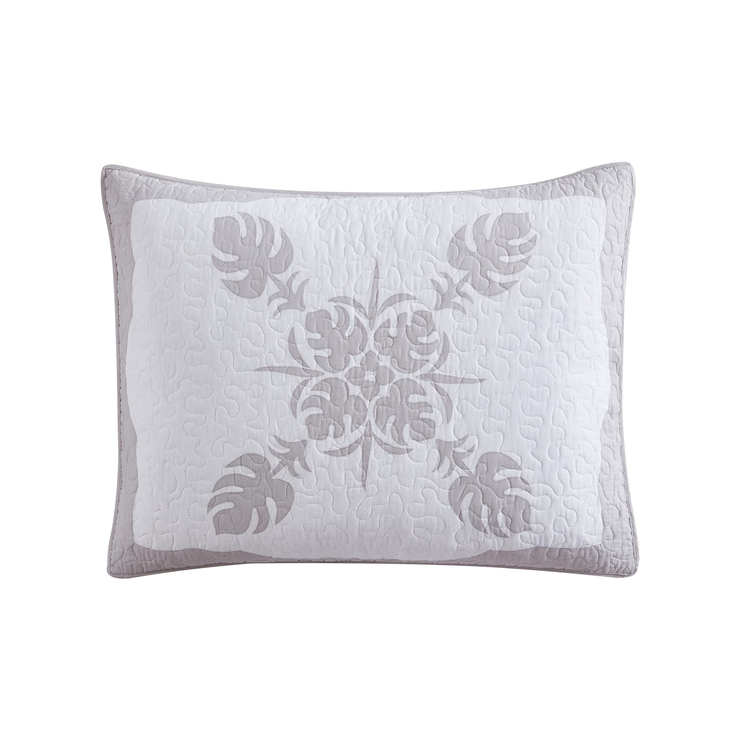 Tommy Bahama - Standard Sham, Cotton Bedding with Envelope Closure, Breathable Home Decor (Molokai Grey, 21x27)
