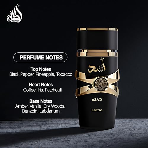 Miniatura 4 de Lattafa Importado Perfume de lujo de larga duración Asad Premium Refrescante Oud y Almizcle Fragancias Eau De Parfum 3.4 fl oz Perfume para Unisex