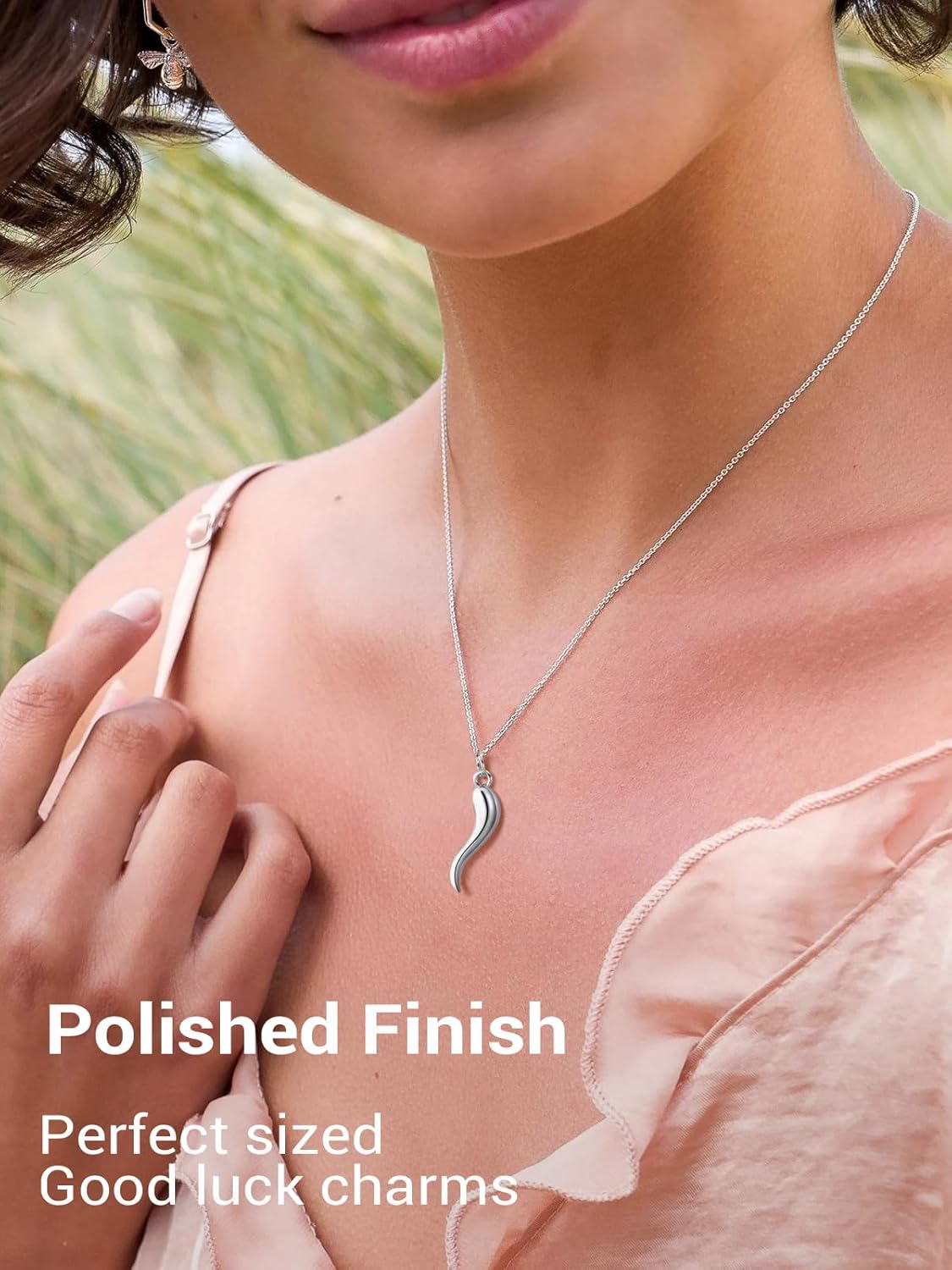 Italian Horn Necklace 14K Gold Plated Prepper Pendant Amulet Talisman Jewelry Stainless Steel Chain Cornicello Necklaces for Women - Image 2