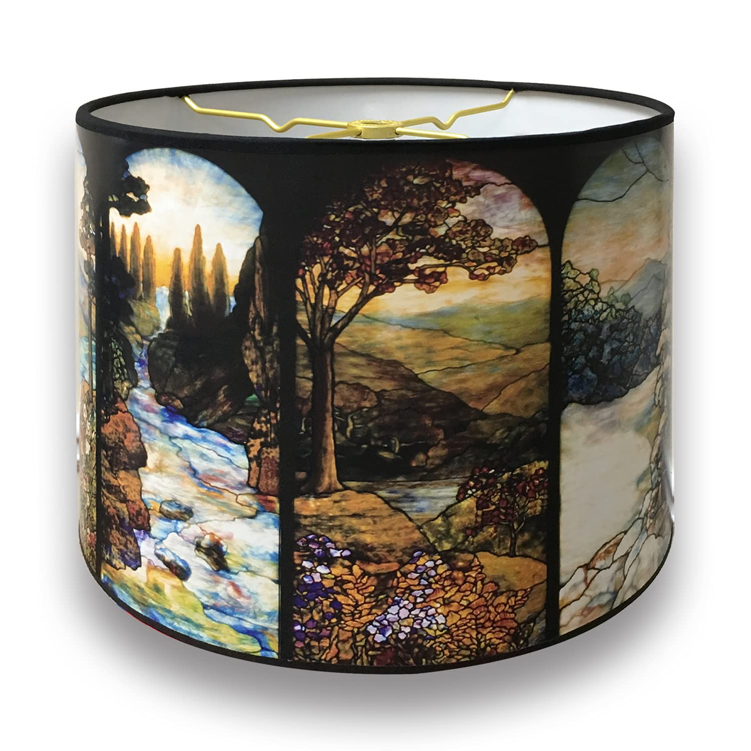 Royal Designs, Inc. Trendy Decorative Handmade Lamp Shade, Made in USA, 10in, HBC-8032-10, Four Seasons Design