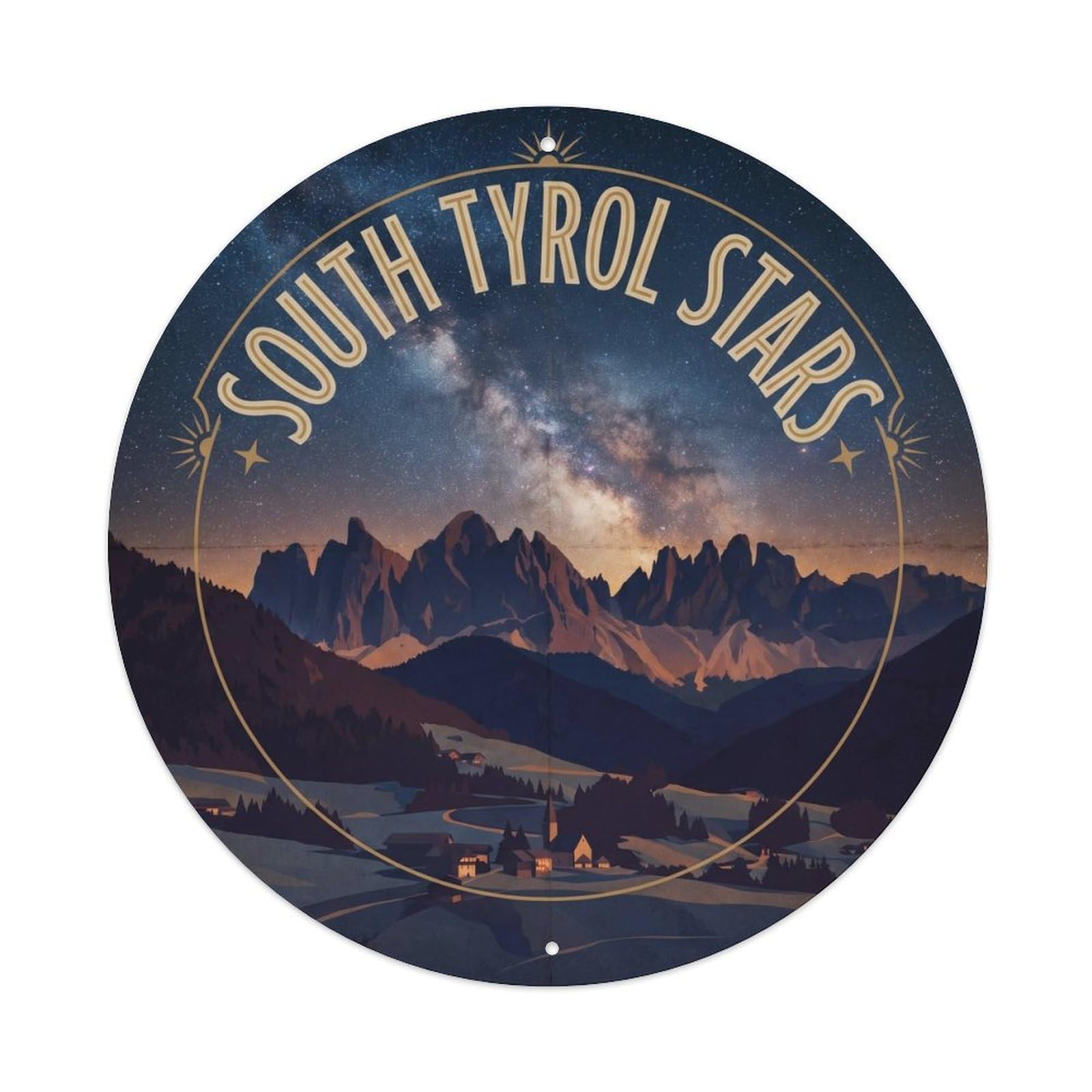 Retro South Tyrol Italy Dolomite Landmark Travel Metal Tin Sign