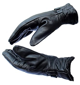 Alexvyan Warm Black 1 Pair Leather Snow Proof Winter Gloves for Men Boy Protective Warm Hand Riding, Cycling, Bike Motorcycle Gloves - Ideal for Rough Usage (Model 1)