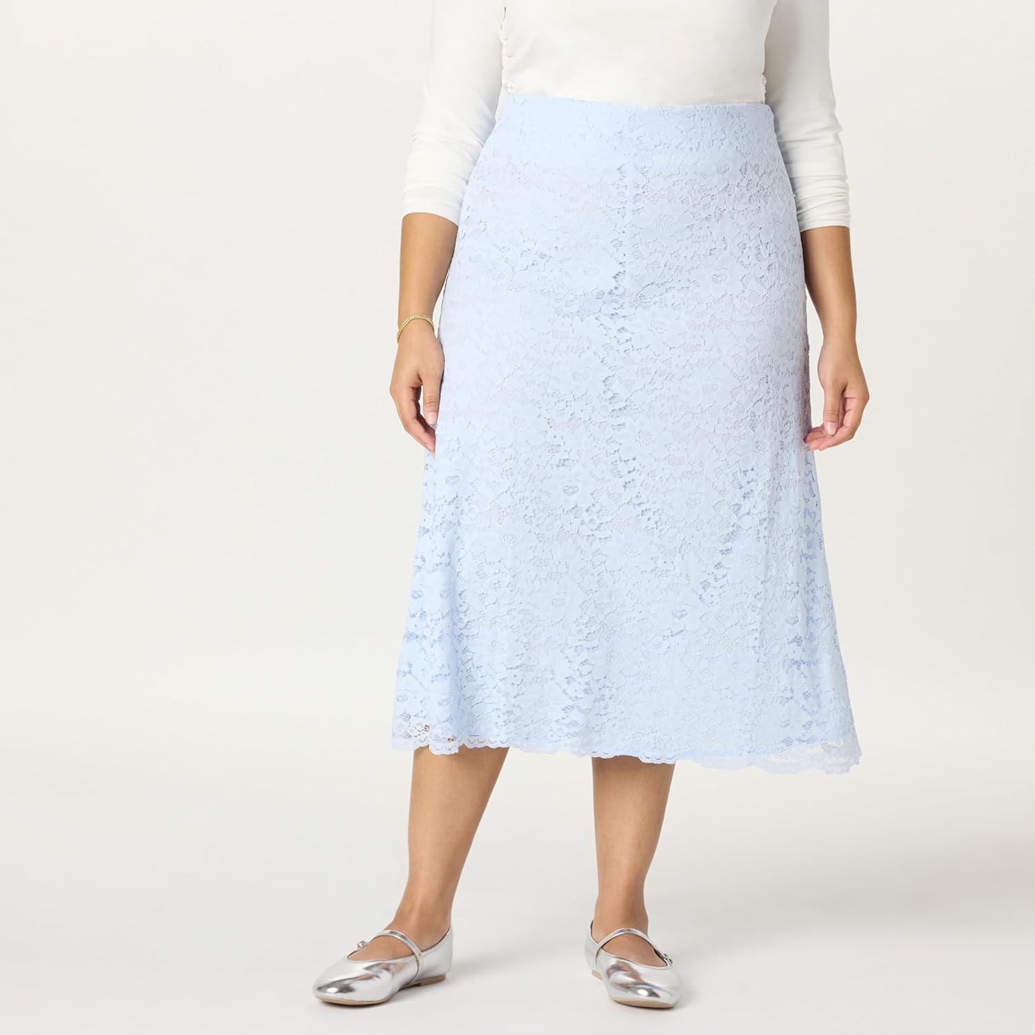The Drop Womens Elana Lace Midi Skirt