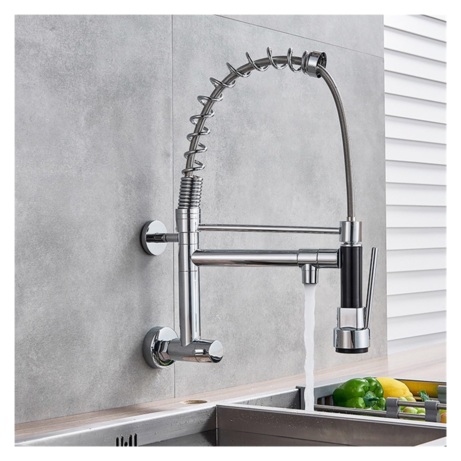 Robinet de cuisine extractible rotation 360 pour évier encombré