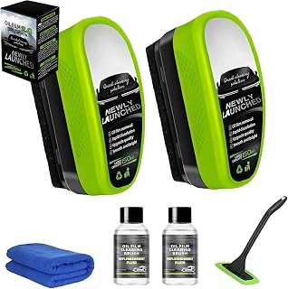 Flanora Clear Vision Glass Cleaner, Clearvision Car Windshield, Oil Free Car Glass Brush, No Scrubbing Required, Removes Oil Film & Grime in Seconds, Crystal-Clear View in Any Weather (2PCS)