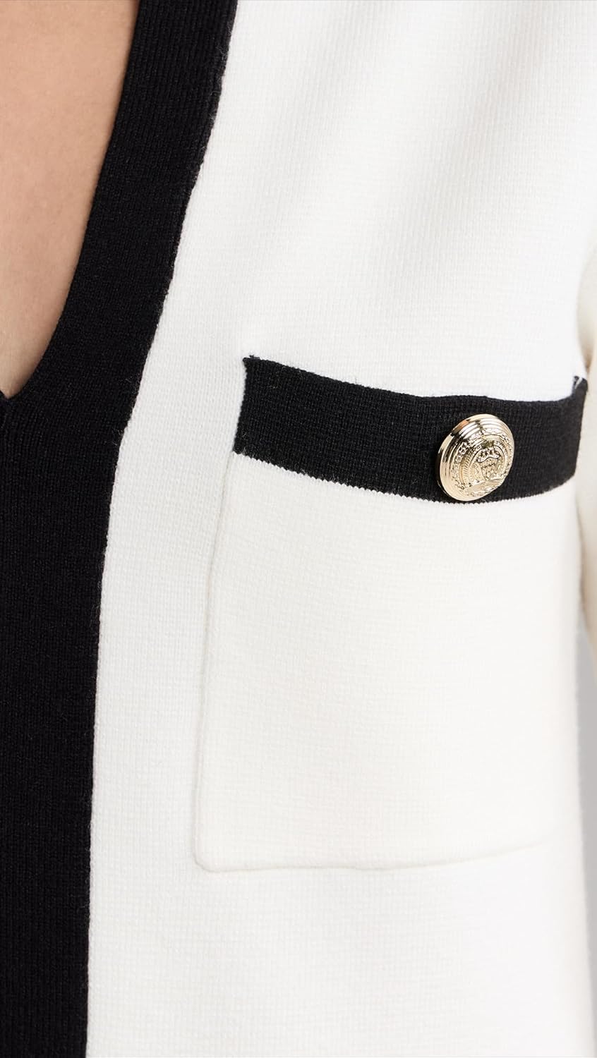 English Factory Women's White and Black Mini Knit Dress - Image 6