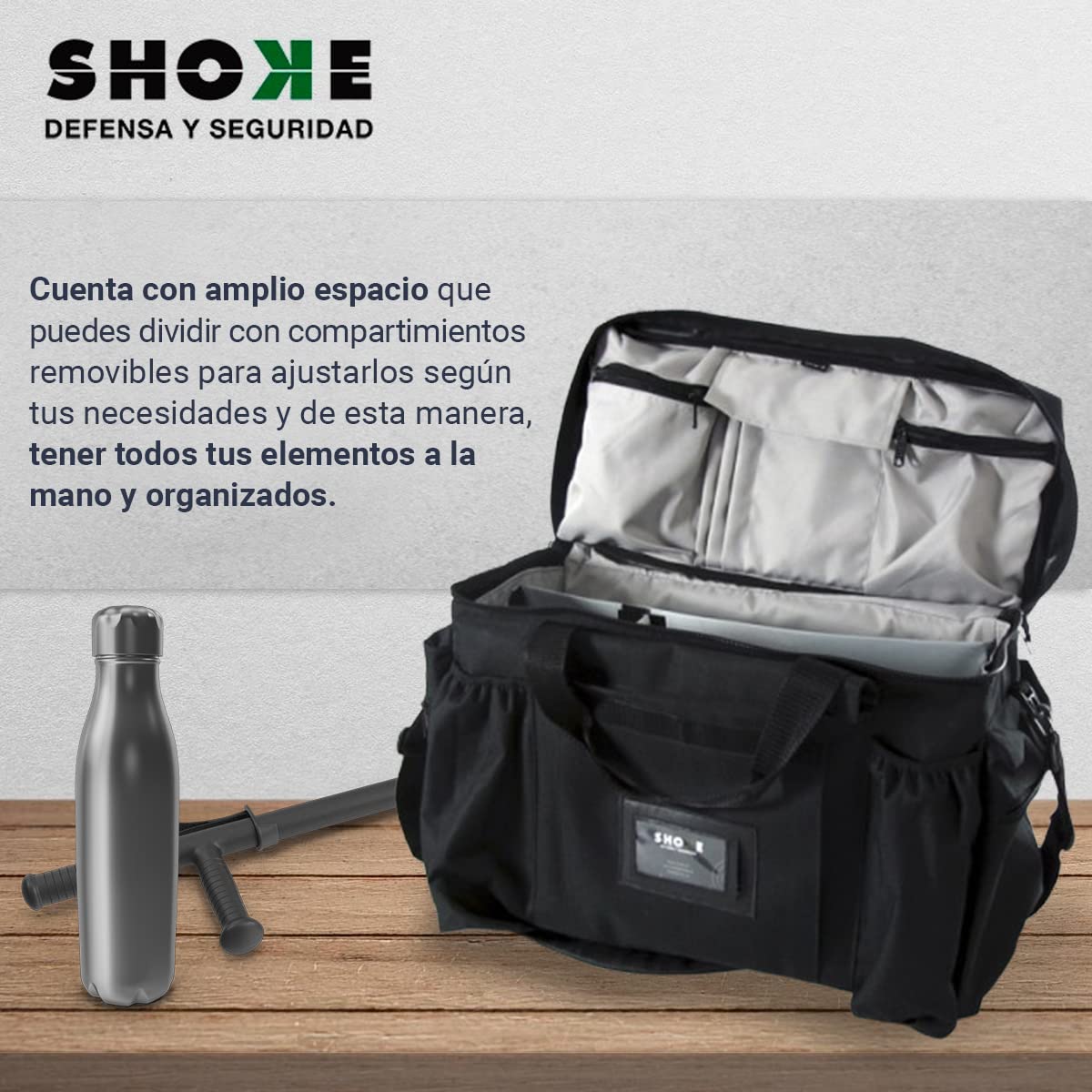 SHOKE Bolsa Impermeable Táctica - Mochila Ideal para Policias y Militares - 100% de Nylon Resistente al Agua - Macuto con Capacidad para Diversos Compartimentos