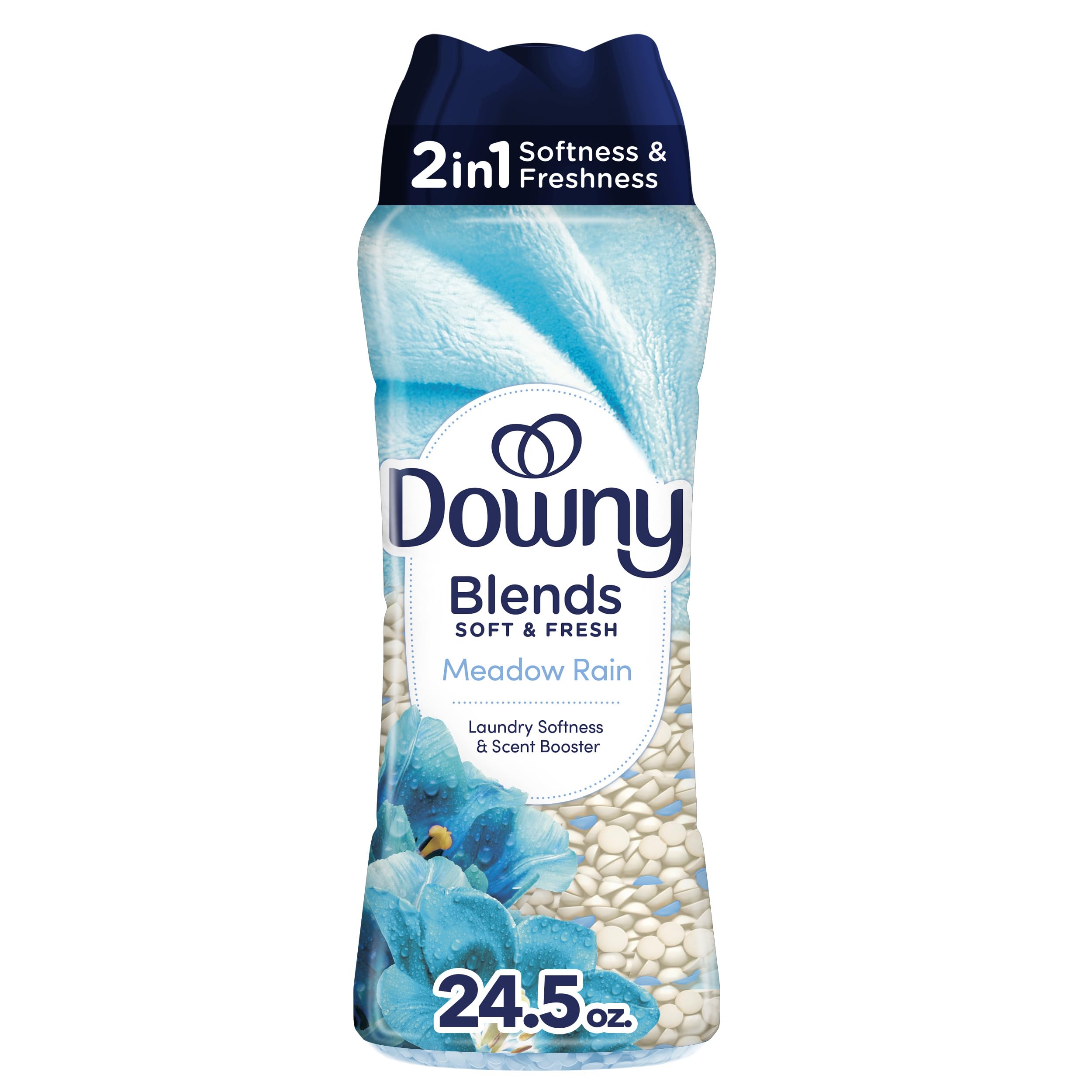 Downy Blends In-Wash Laundry Scent Booster Beads Meadow Rain Scent 24 5 OZ Fabric Sottener Beads and Freshness