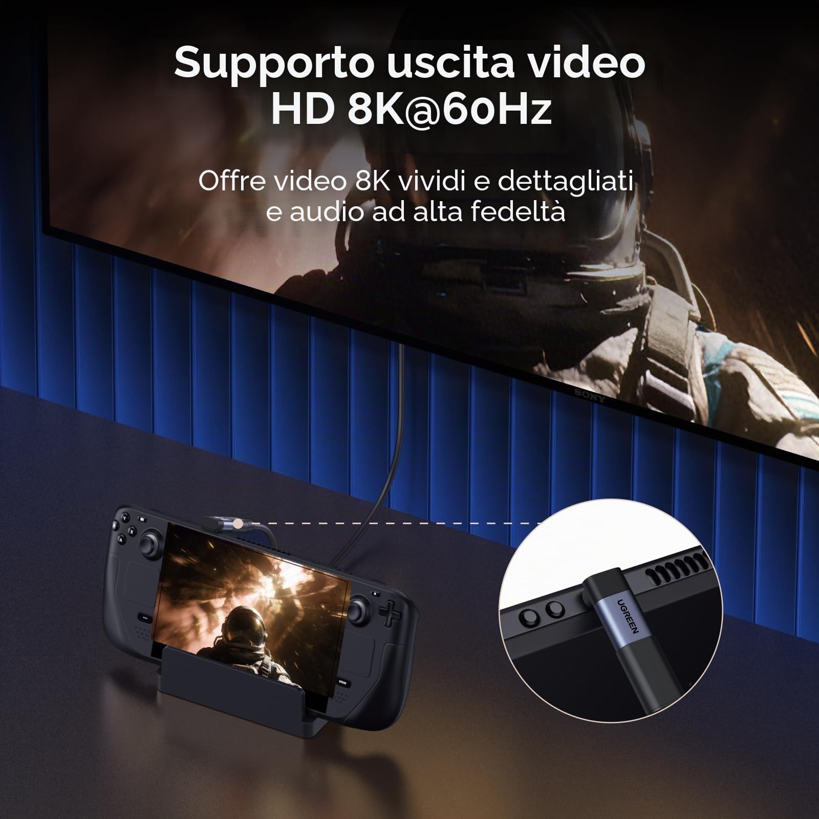 UGREEN Adattatore USB C 40Gbps 3 Pezzi Angolo Retto 90 Gradi 240W Ricarica Rapida 8K 60Hz