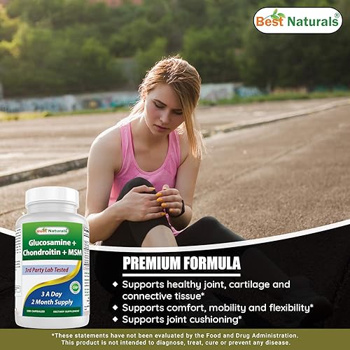 Miniatura 4 de Best Naturals Glucosamina condroitina y MSM (no OGM) - Promueve la salud de las articulaciones - 180 unidades