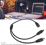 5Pin Din to 2 5Pin Din Cable, 5Pin Din Female to Dual 5Pin Din Male Cable Y Splitter Adapter Sound Connecting Cable for MIDI Keyboard