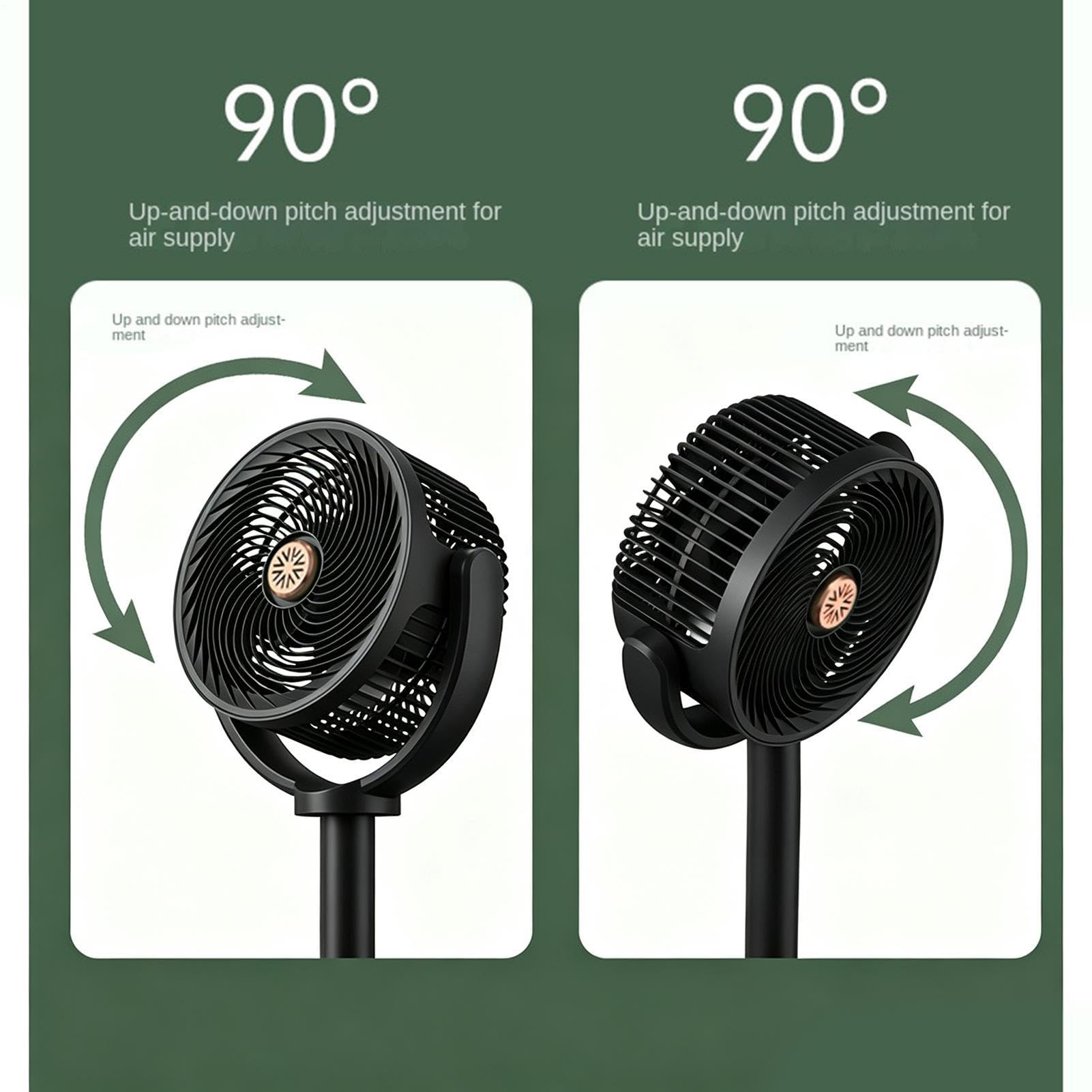 Ventiladores De Pie Solares Para El Hogar Silencioso, Recargable Por USB | Ventilador Solar Portátil de Pie para Cocina, Habitación, Sala de Estar, Dormitorio, Oficina, Camping y Jar