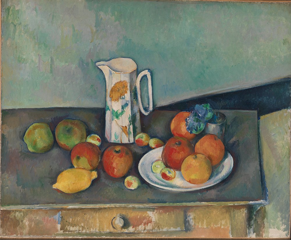 Paul Cézanne Still Life on Table tableau extra large mat cadre marron salon