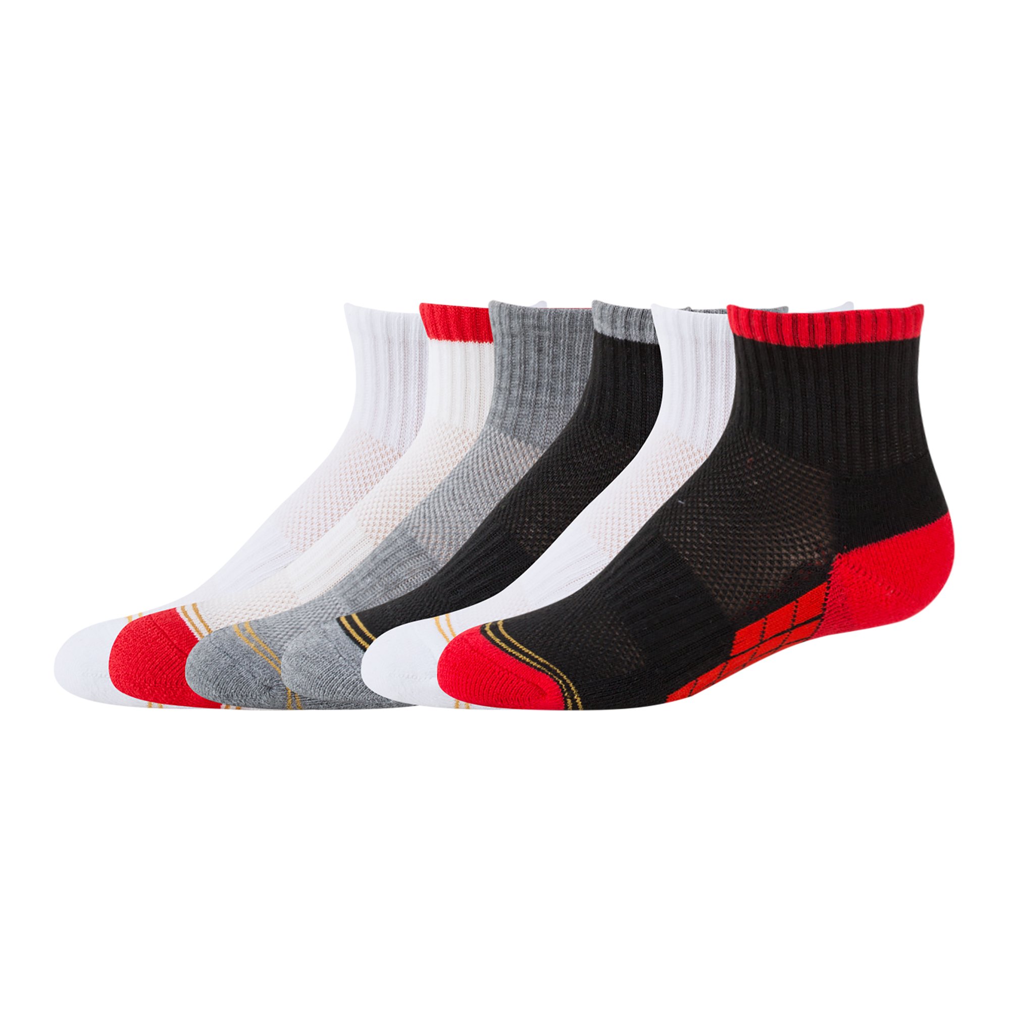 Boys Ultra Tec Athletic Quarter Socks, 6-Pairs