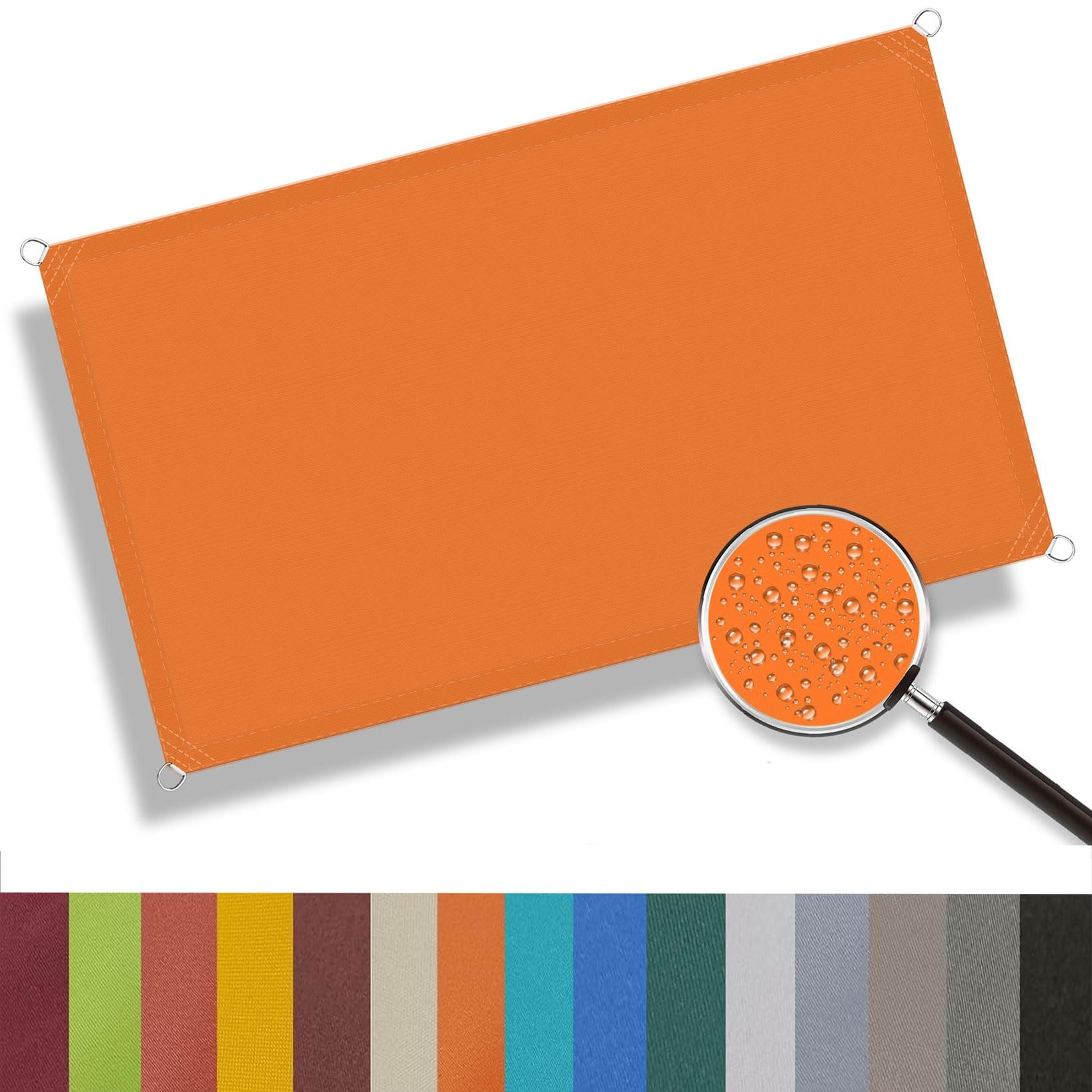 Voile d'ombrage rectangulaire 1.5 x 4.5 m protection solaire orange pour terrasse