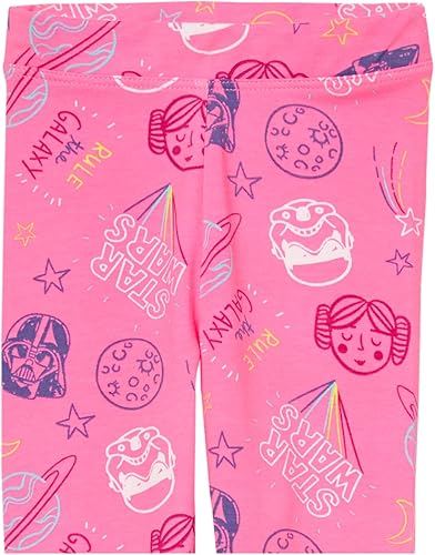Vista 9 de Yaxa Essentials Disney Marvel Star Wars Frozen Leggings para niñas y niños pequeños, multipaquetes