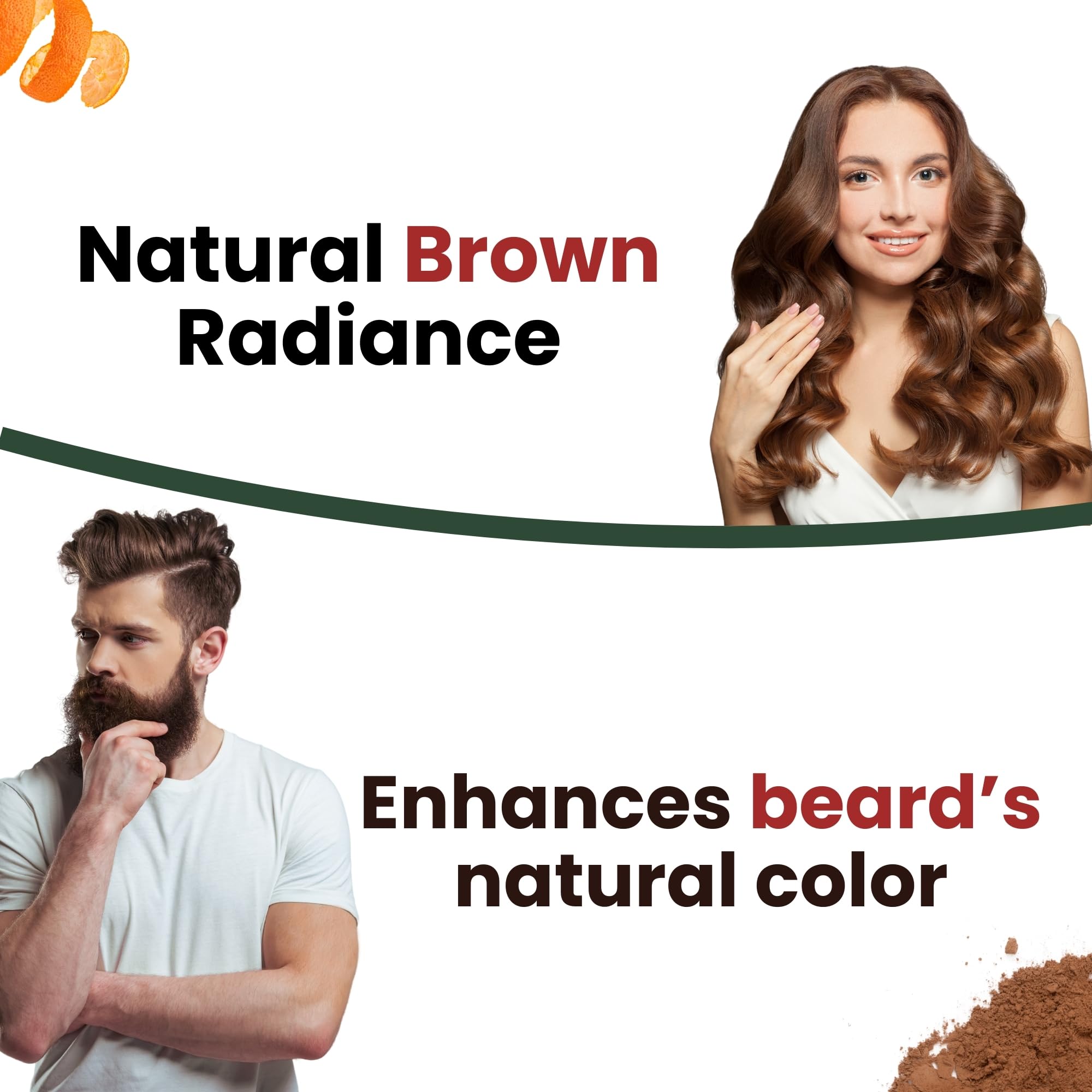 CRAFTherbbs Organic Dark Brown Beard & Hair Color | Natural and Healthy Shine | Dandruff Control, UV & Pollution Protection | For Unisex | Pack Of (3) (50g) - Image 3 thumbnail