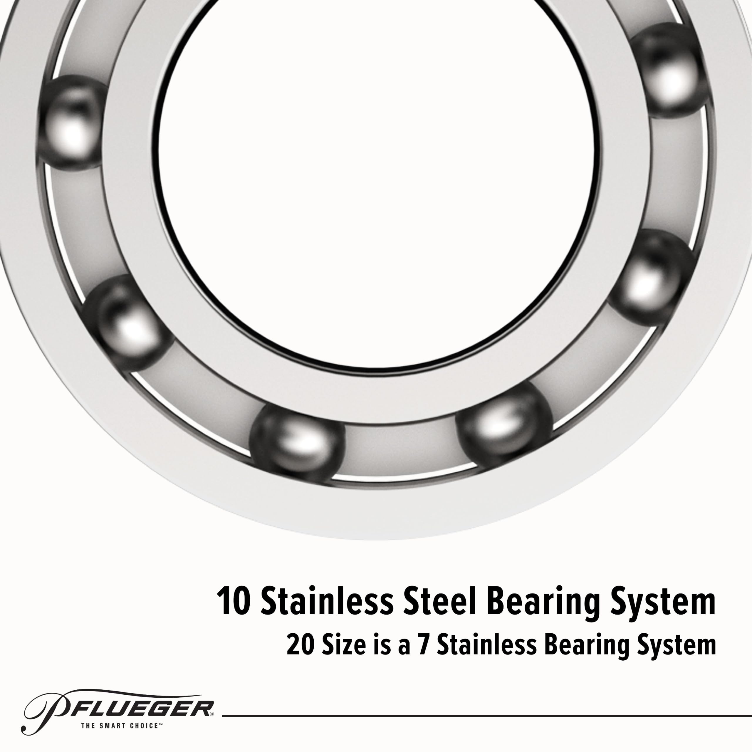 Pflueger President Mulinello da pesca spinning, misura 20, sistema con 7 cuscinetti a sfera in acciaio inox, frizione frontale in feltro ad olio sigillato, struttura leggera in grafite