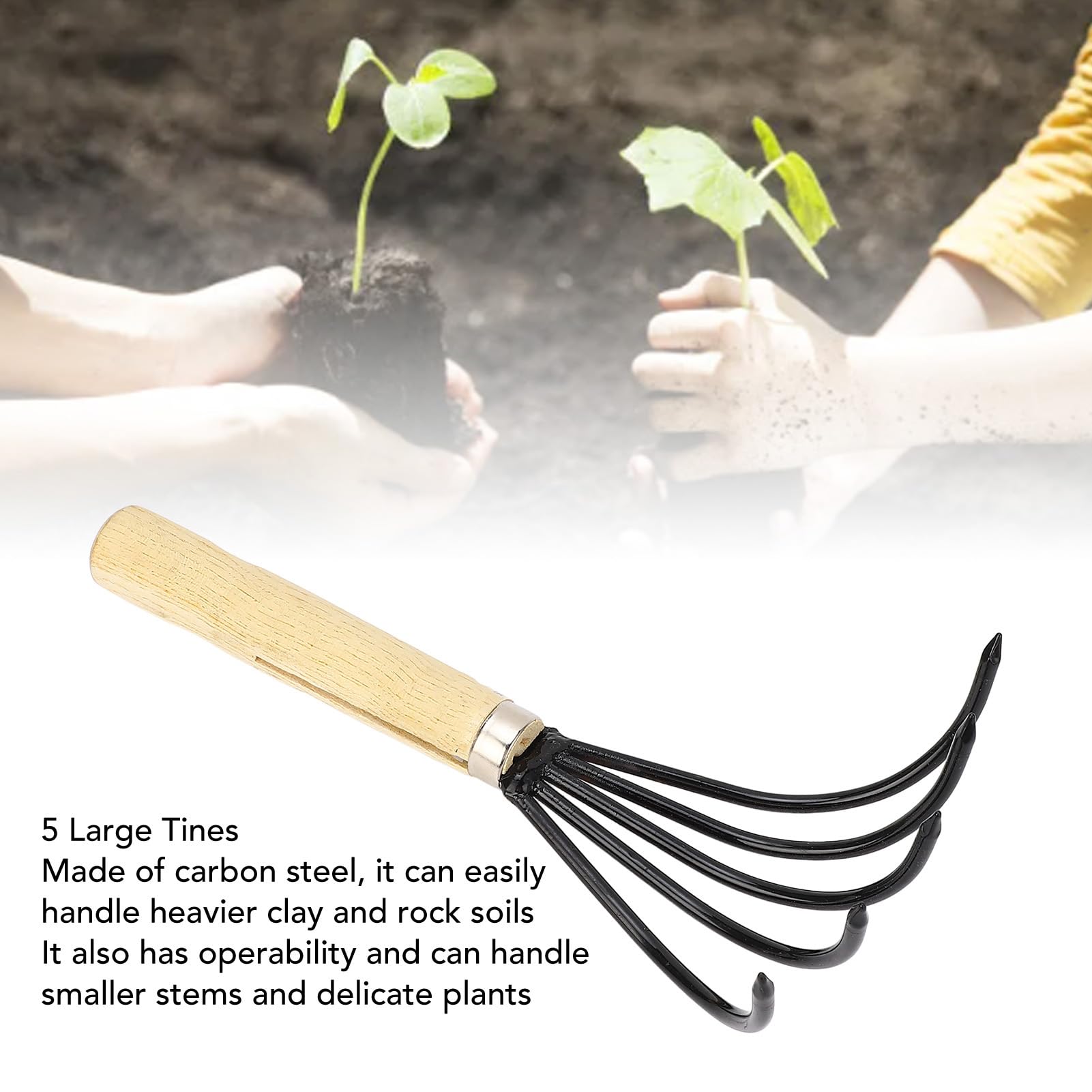 Carbon Steel Hand Rake Garden Hand Rake, Mini Hand Cultivator, Heavy ...