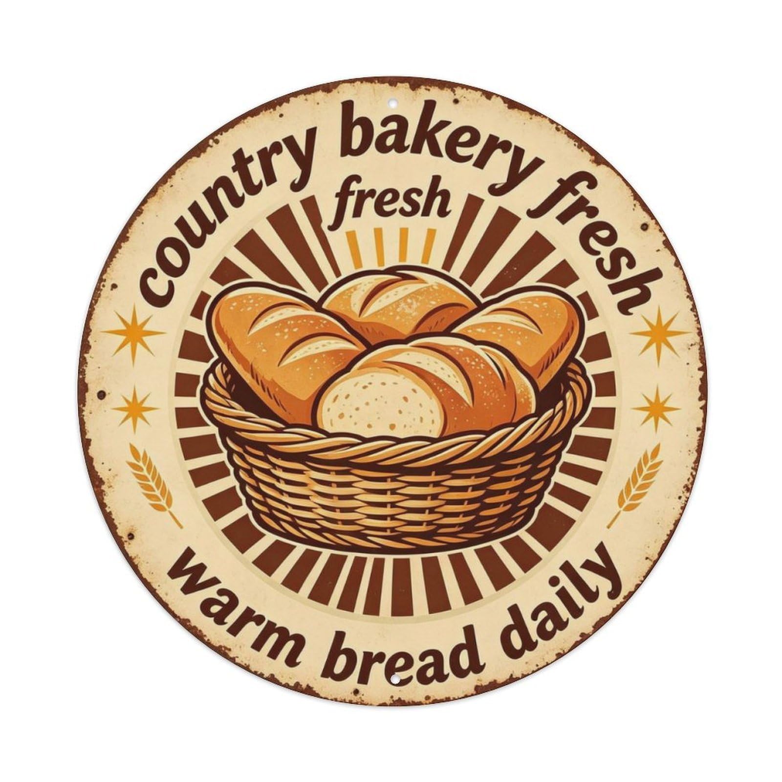 Country Bakery Fresh Metal Tin Sign Plaque