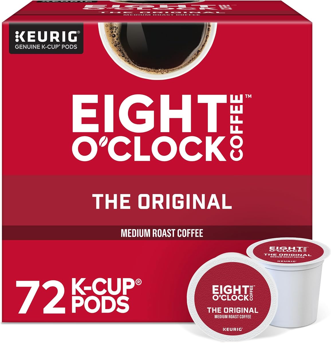 Eight O'Clock Coffee The Original, cápsulas Keurig K-Cup de una sola porción, cápsulas de café tostado medio, 72 unidades