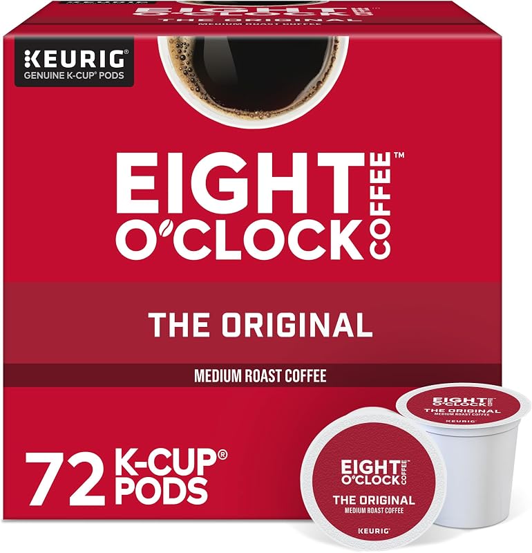Eight O'Clock Coffee The Original, cápsulas Keurig K-Cup de una sola porción, cápsulas de café tostado medio, 72 unidades