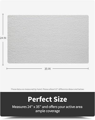 Miniatura 43 de Tapete antideslizante para bañera, 16 x 24 pulgadas, tapetes de ducha para bañera, tapetes de baño de PVC con textura de lufa para áreas húmedas,