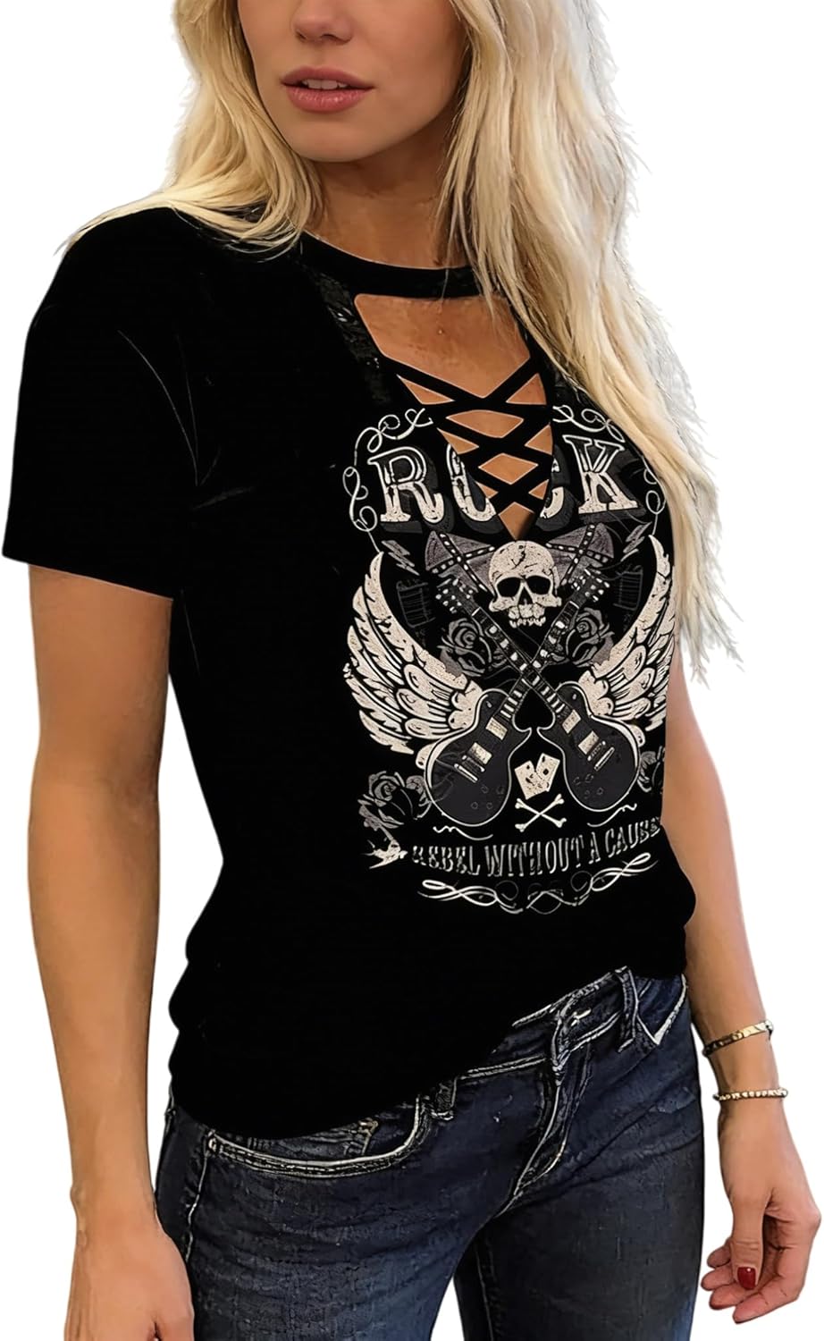 Rock and Roll Shirt Women Casual Country Music Tshirt Classic Rock Concert Outfits Vintage Nashville Graphic Tee Top - Image 6