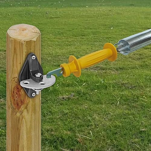 Miniatura 7 de QMARK Paquete de 8 puertas de goma eléctricas para cerca, manijas de resorte de valla eléctrica, mango de plástico aislado, manija de puerta de goma