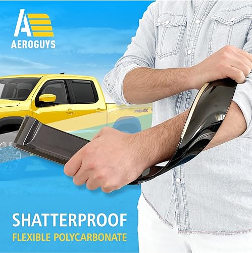 Miniatura 4 de Deflectores de ventana extra duraderos en el canal, protectores de lluvia aptos para Nissan Frontier 2022-2024 Crew Cab, viseras solares, viseras de