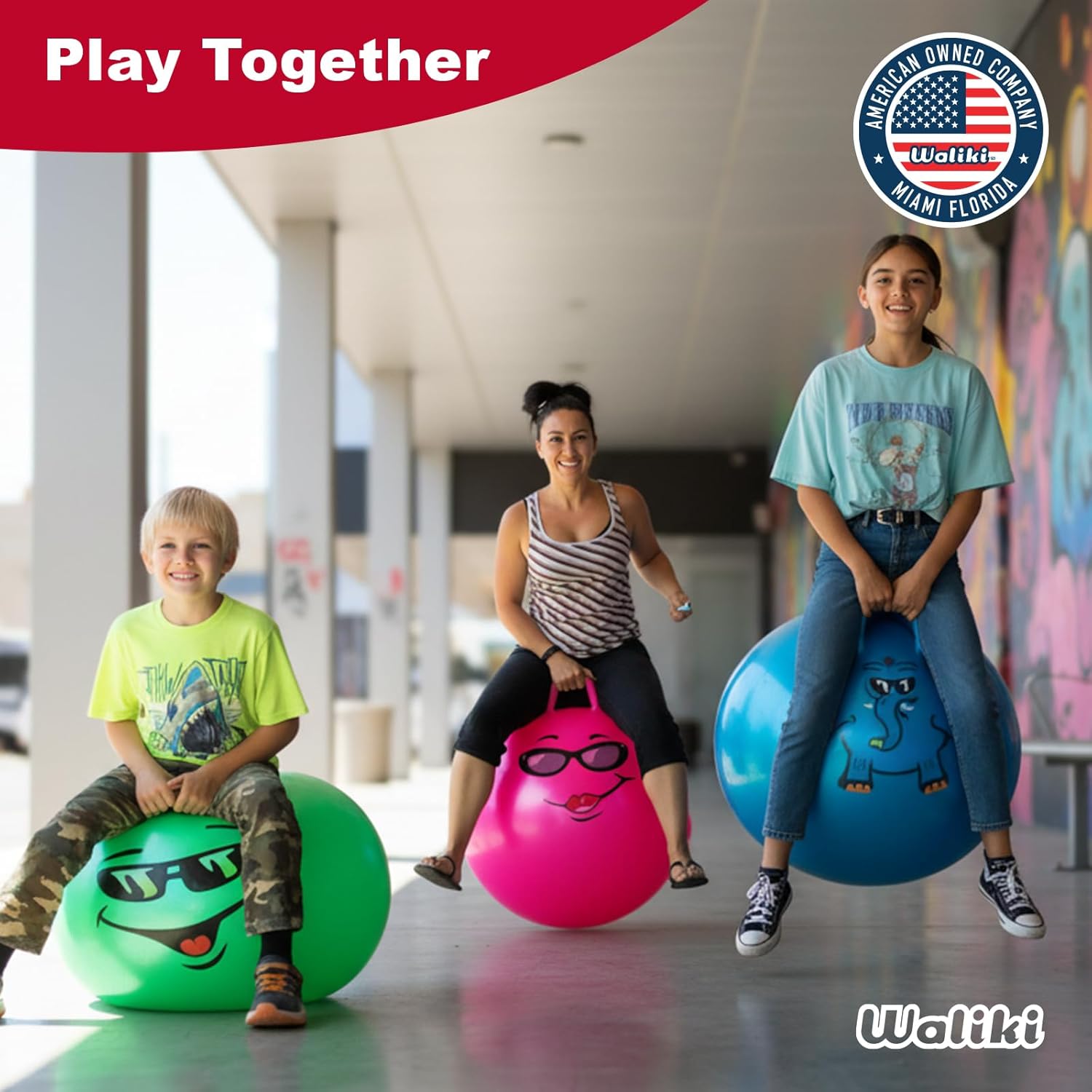 WALIKI Hippity Hop Ball for Adults Races | 29" Pink Hopper | Jumping Ball | Perfect Outdoor Game for Family Fun