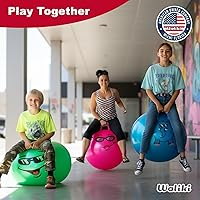 Vista 8 de WALIKI Pelota de saltar para niños de 3 a 6 años Hippity Hop Bola de saltar Carreras de relevo Rosa de 18