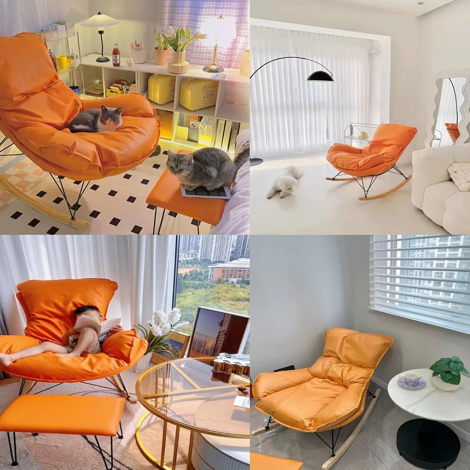 Comfy Living Room Chairs,Outdoor Patio Furniture,Patio Chairs,Rocking Chair,Patio Chairs,Comfy Chair for Bedroom,Chairs Living Room,Recliner for Living Room, Nursery, Bedroom (Color : Gray)