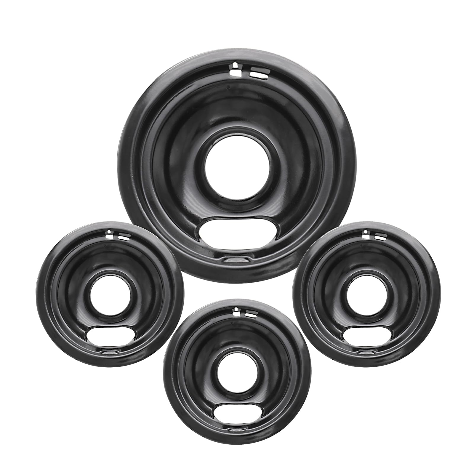 View 1 of COZZIVITA Drip Pans - 4 Pack Black