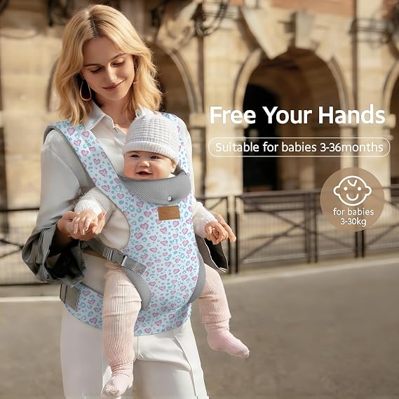 YooxArmor Baby Carrier Newborn to Toddler,Ergonomic Adjustable Toddler Carrier for 7-66 Lbs(4-36 Months),Hands-Free Baby Holder Sling Carrier,Cozy Lightweight Infant Carrier with Neck/Lumbar Support