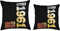 Vista 3 de Since October 1961 Retro 1961 Vintage 1961 October Throw Pillow