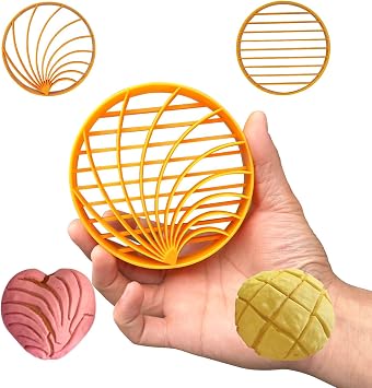 Concha Cutter Mexican Bread Mold with 4.1 Inch,Concha stamp two-sided mold,Marcador De Conchas De Pan Dulce - Bread Stamp, Cortador De Conchas MexicanasOrange