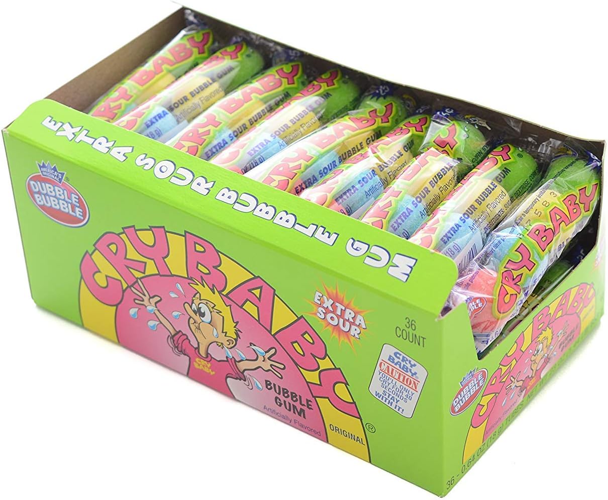 Cry Baby Extra Sour Tube 36-4 Ball Tubes,(23 Oz)