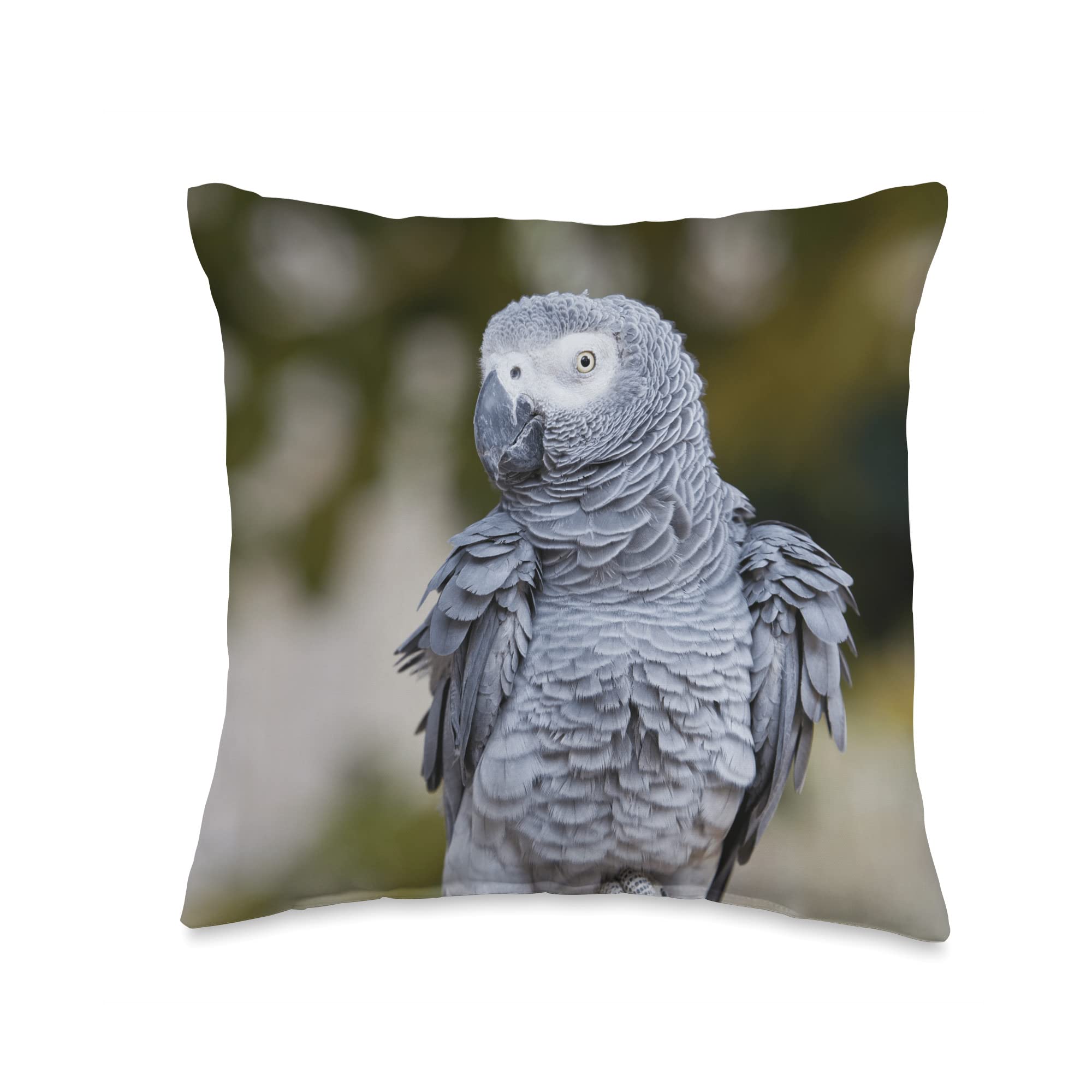 African Grey Parrot Psittacus Erithacus Throw Pillow