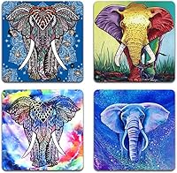 Vista 19 de American Eagle - Juego de 4 posavasos cuadrados de goma reciclada