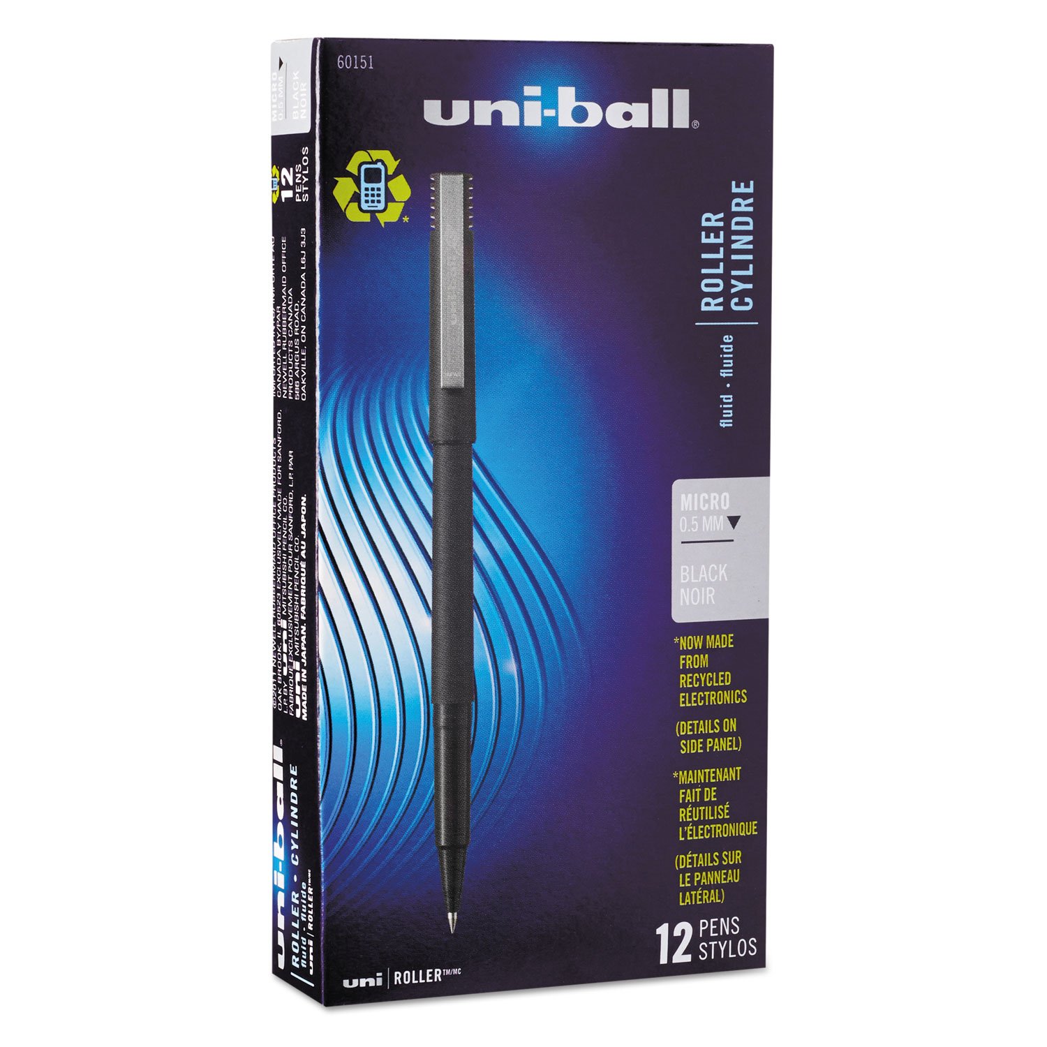 Sanford Uniball Roller Stick Pen 5mm Micro Point Black