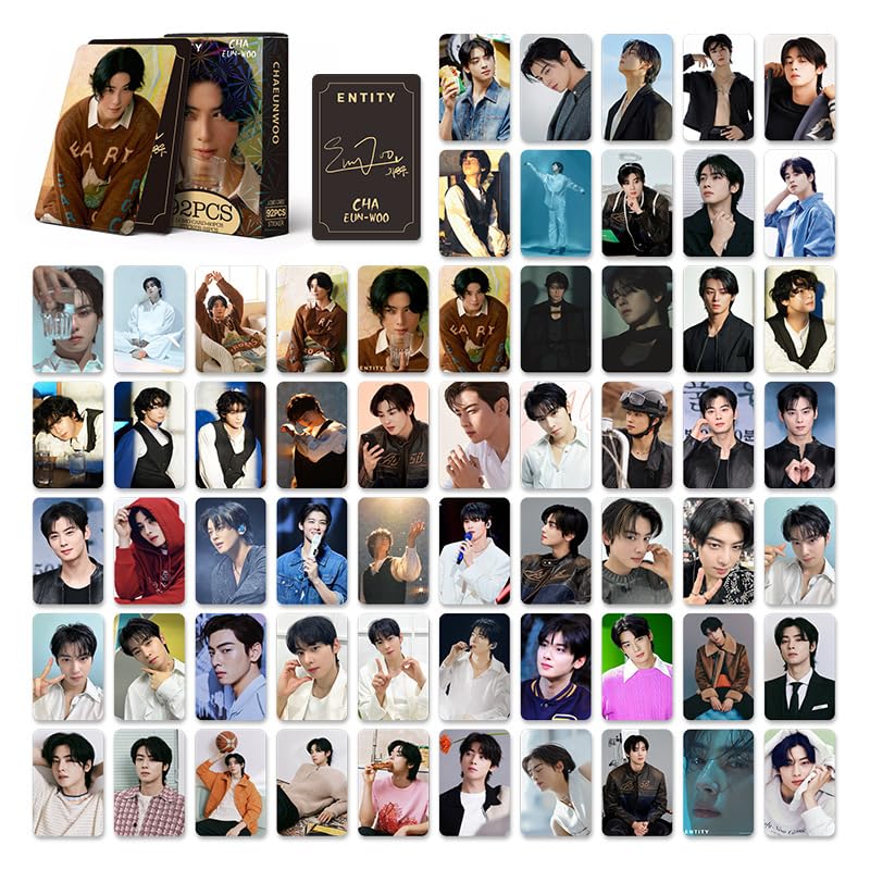 Cha Eun-Woo Lomo Cards, ChaEunWoo Photo Cards, 6 x 9 cm Premium Laser Cards 차은우 Cards Just One 10 Minute：Mystery Elevator Cards with Postcards Box for Fans (92pcs)