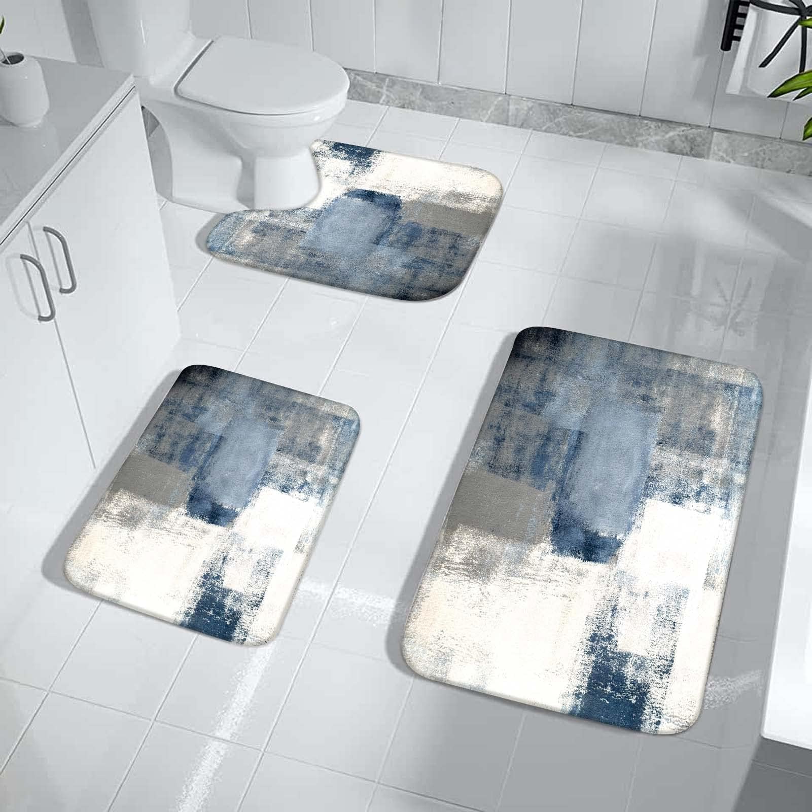 Amazon.com: Lnond Bathroom Mats Rugs Sets 3 Piece,Large Rubber Non Slip ...