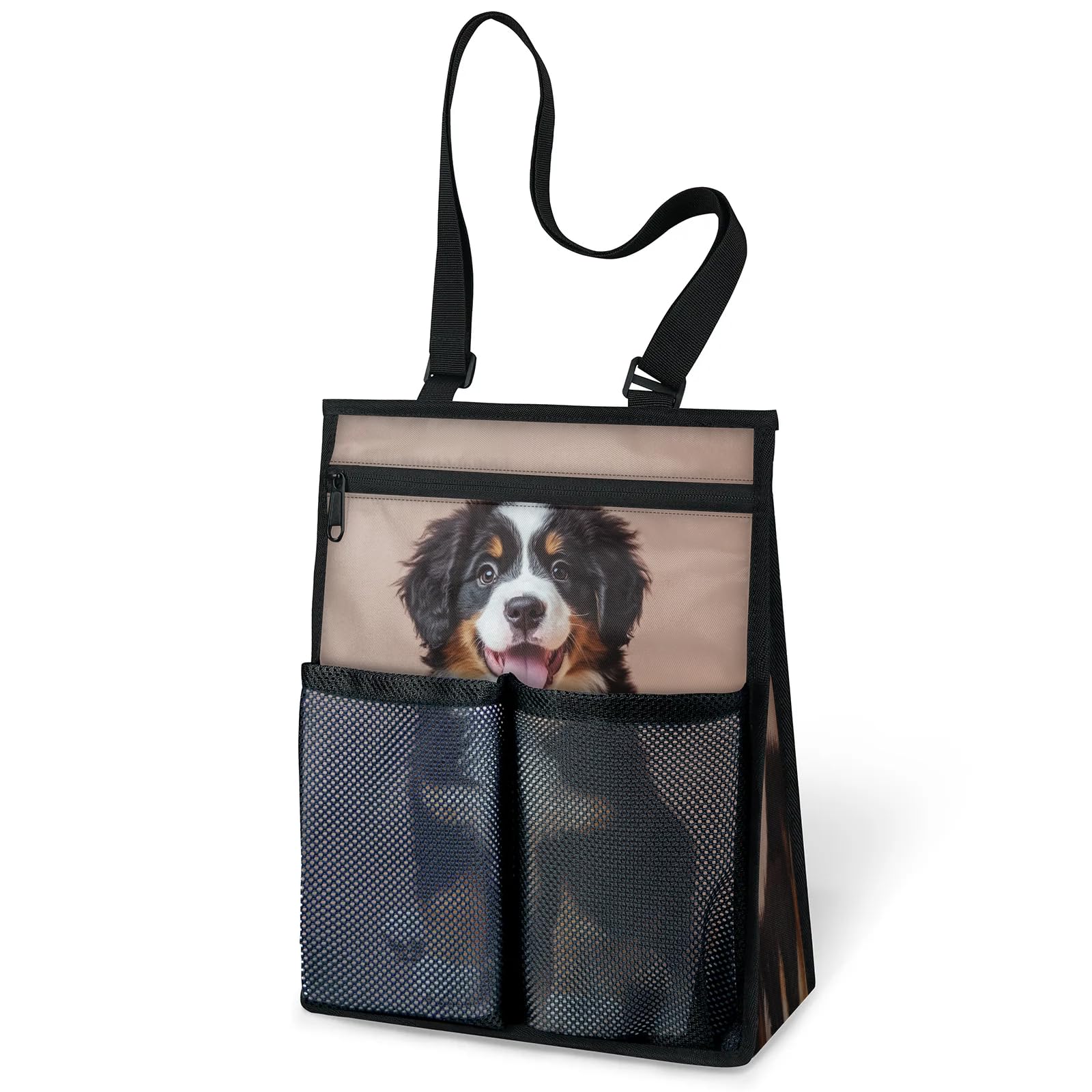 Ourtheme Bernese Mountain Dog Portable Shower Bag for Travel Gym Camp Beach Tote Shower Caddy Bags Hanging Toiletry