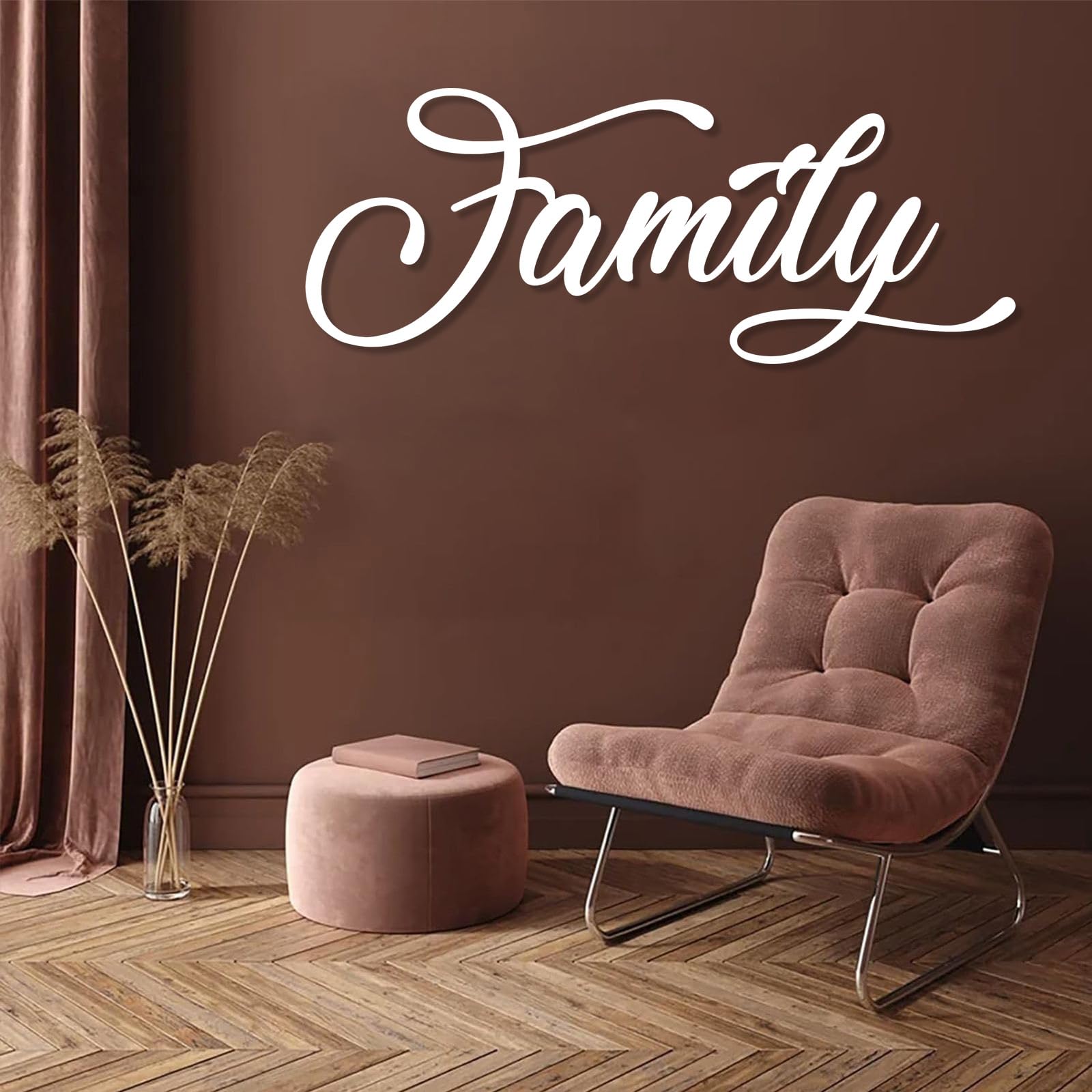 Generisch Metall-Wandkunst „Familienschrift“ Metallschild „Familienschrift“ Metallbuchstaben Wanddekoration Eingangsbereich Wanddekoration für Wohnzimmer Schlafzimmer Einzugsgeschenk (Weiß 1