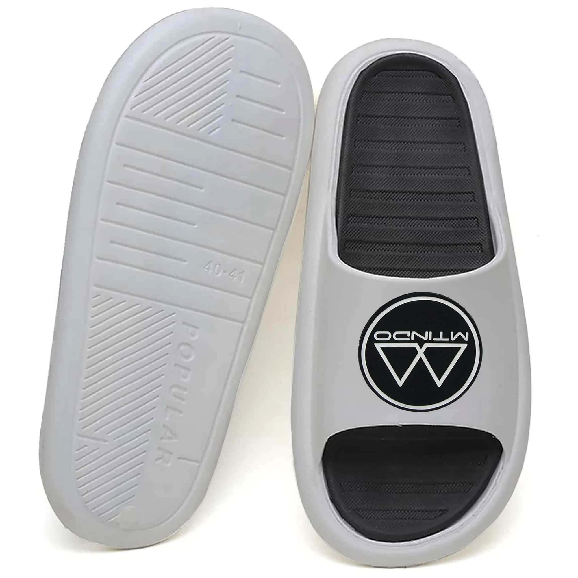 MTINDO Sliders for Men & Women | Stylish & Comfortable | Lightweight | Flat Thick EVA Sole Slippers (Grey, 5) (B0CK4MC6G3) Amazon Price History, Amazon Price Tracker