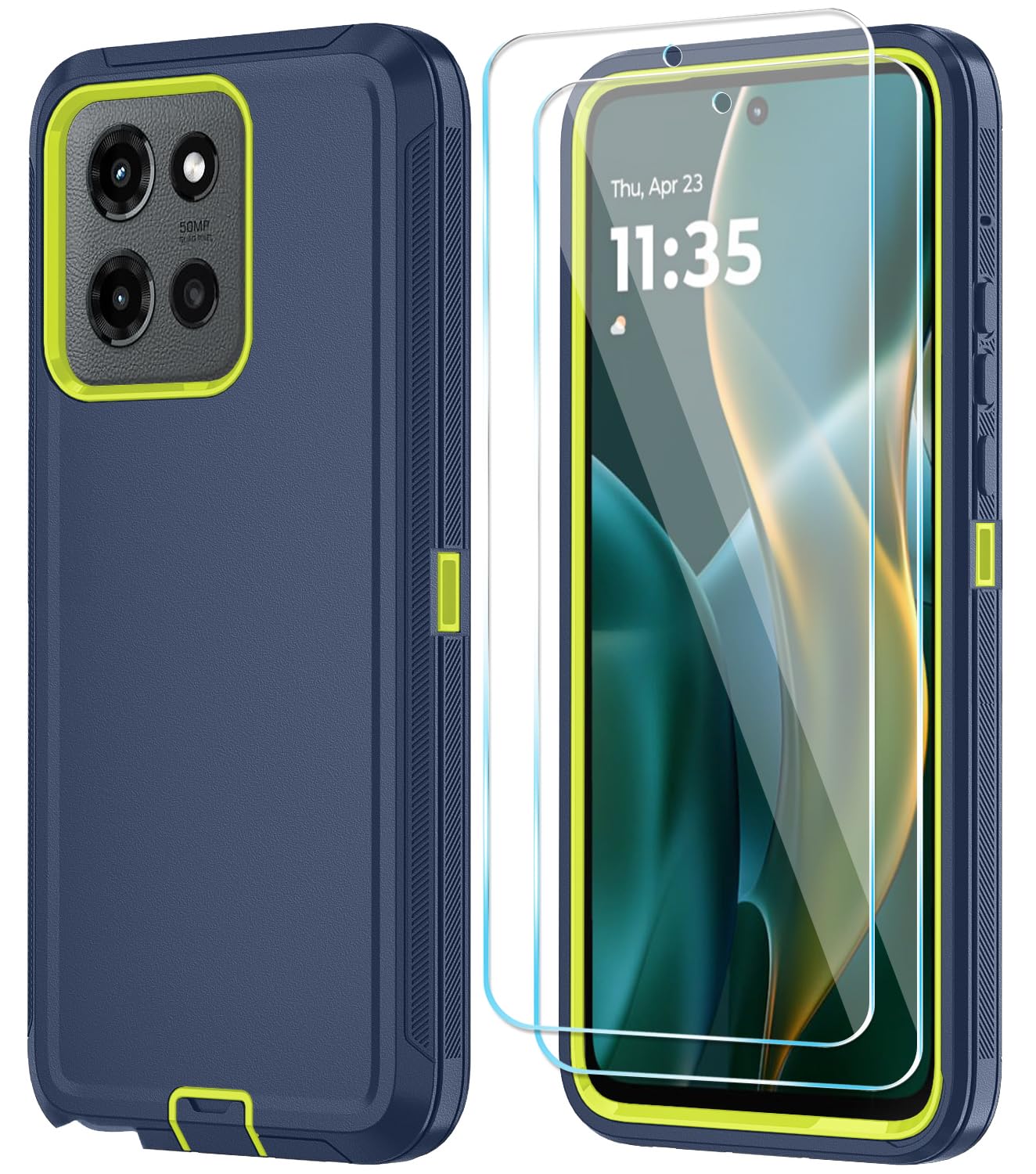 Qinmay Phone Case for Motorola Moto G Stylus 5G 2025 Case with HD Screen Protector, Heavy Duty Shockproof & Cover Phone Case for Moto G Stylus 2025,