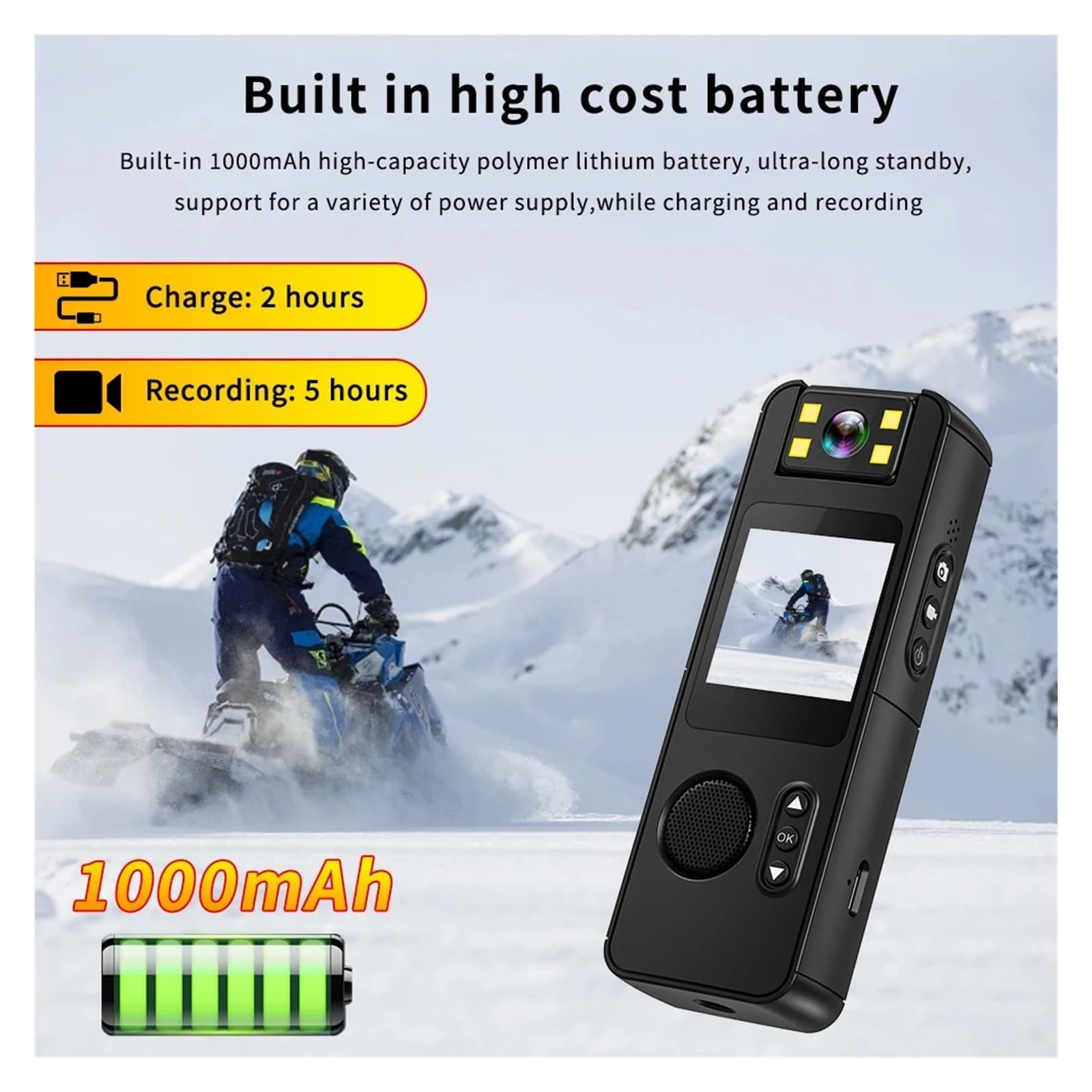 WiFi Sport DV Piccola Fotocamera Digitale con Clip for Schermo 1080P Magnete Video Audio Registratore Vocale Bike Body Indossato Cam Bodycam Videocamera Chiarezza Precisa(No)